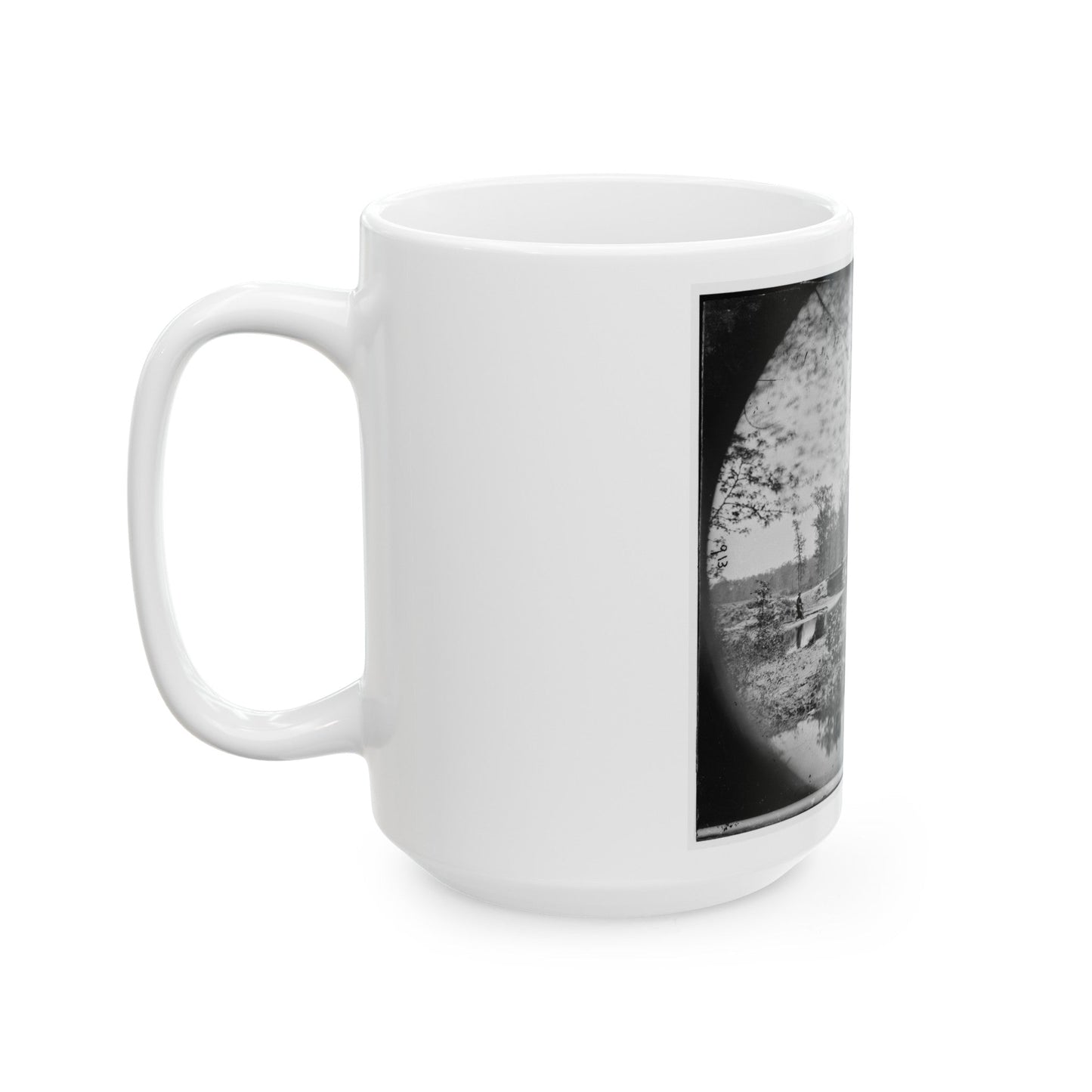 Chickahominy River, Va. Bridge On Mechanicsville Road (U.S. Civil War) White Coffee Mug-The Sticker Space