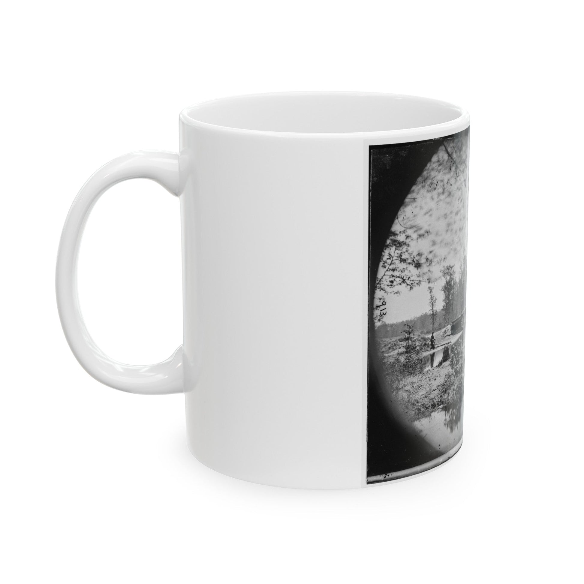 Chickahominy River, Va. Bridge On Mechanicsville Road (U.S. Civil War) White Coffee Mug-The Sticker Space