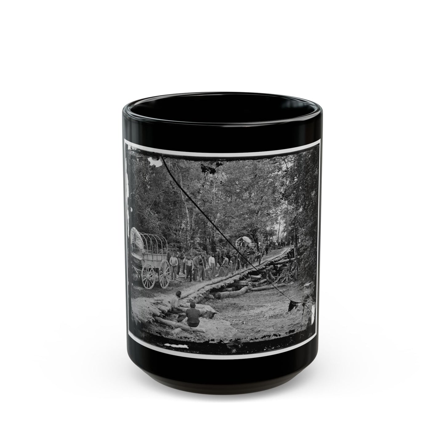 Chickahominy River, Va. Grapevine Bridge Built May 27-28, 1862, By The 5th New Hampshire Infantry Under Col. Edward E. Cross (U.S. Civil War) Black Coffee Mug