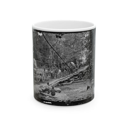 Chickahominy River, Va. Grapevine Bridge Built May 27-28, 1862, By The 5th New Hampshire Infantry Under Col. Edward E. Cross (U.S. Civil War) White Coffee Mug