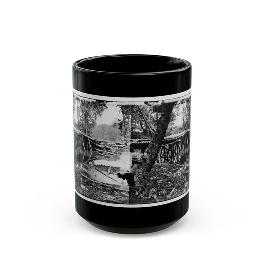 Chickahominy River, Va. Military Bridge Built By The 15th New York Volunteers Under Col. John Mcl. Murphy (U.S. Civil War) Black Coffee Mug