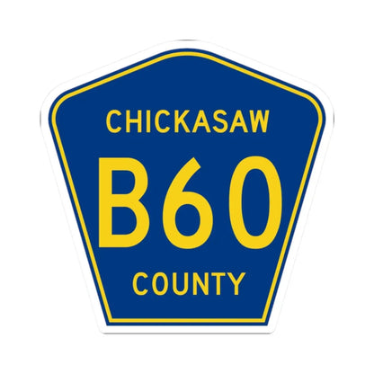 Chickasaw County Route B60 IA (Iowa) (Road Sign) STICKER Vinyl Kiss-Cut Decal 2 Inch White - The Sticker Space