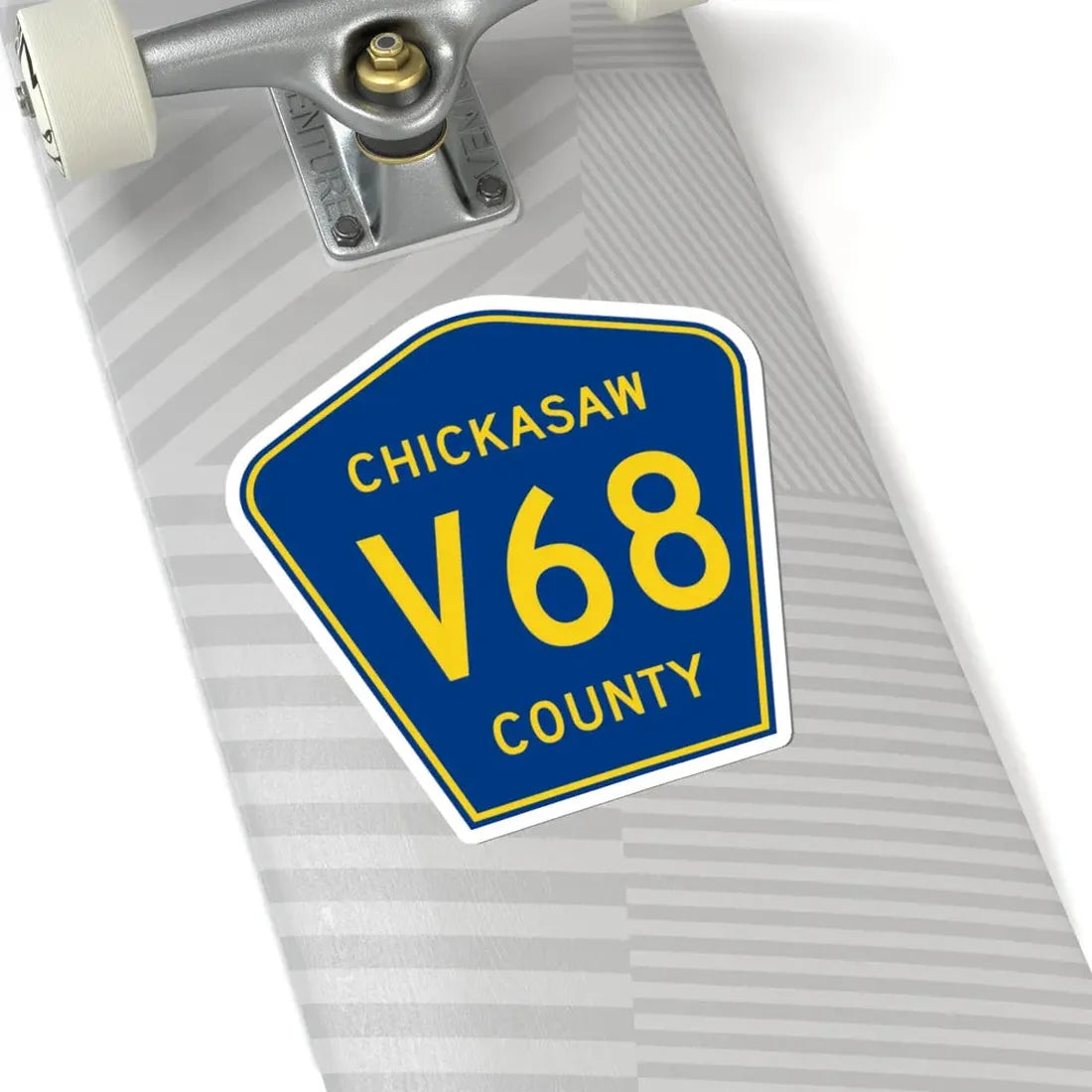 Chickasaw County Route V68 IA (Iowa) (Road Sign) STICKER Vinyl Kiss-Cut Decal - The Sticker Space