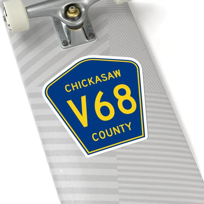 Chickasaw County Route V68 IA (Iowa) (Road Sign) STICKER Vinyl Kiss-Cut Decal - The Sticker Space