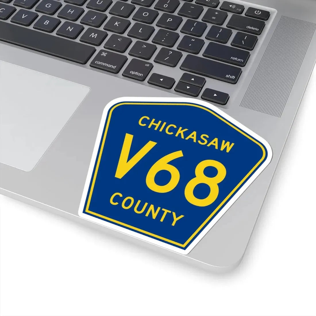 Chickasaw County Route V68 IA (Iowa) (Road Sign) STICKER Vinyl Kiss-Cut Decal - The Sticker Space