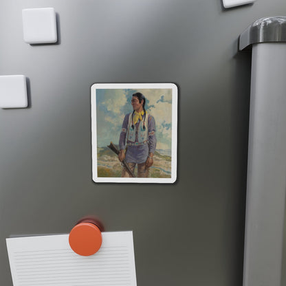 Chief Blackfoot (Magazine Illustration) Refrigerator Magnet-The Sticker Space