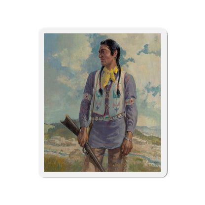 Chief Blackfoot (Magazine Illustration) Refrigerator Magnet-3" x 3"-The Sticker Space