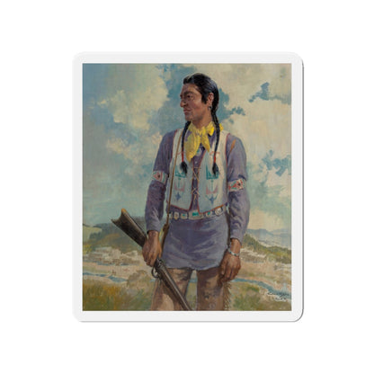 Chief Blackfoot (Magazine Illustration) Refrigerator Magnet-4" x 4"-The Sticker Space