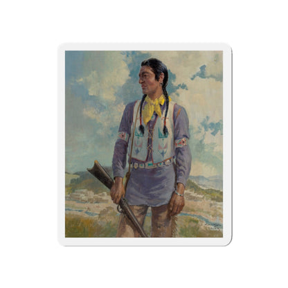 Chief Blackfoot (Magazine Illustration) Refrigerator Magnet-5" x 5"-The Sticker Space