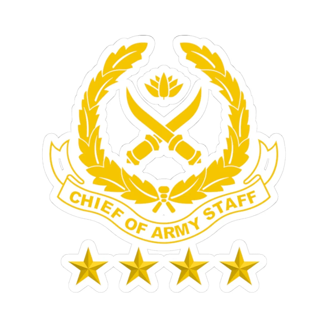 Chief of Army Staff Bangladesh Emblem (Bangladesh) (Coat of Arms) STICKER Vinyl Kiss-Cut Decal 3 Inch White - The Sticker Space