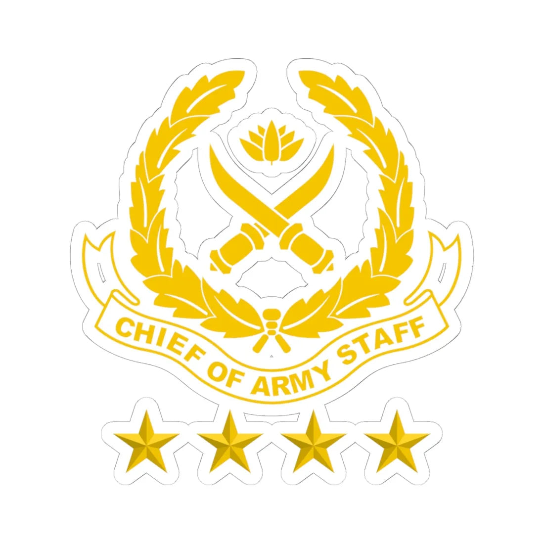 Chief of Army Staff Bangladesh Emblem (Bangladesh) (Coat of Arms) STICKER Vinyl Kiss-Cut Decal 6 Inch White - The Sticker Space