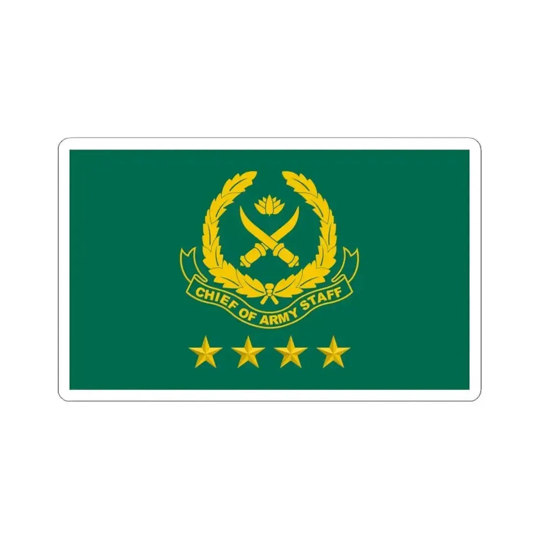 Chief of Army Staff Bangladesh Flag (Bangladesh) STICKER Vinyl Kiss-Cut Decal 4 Inch White - The Sticker Space