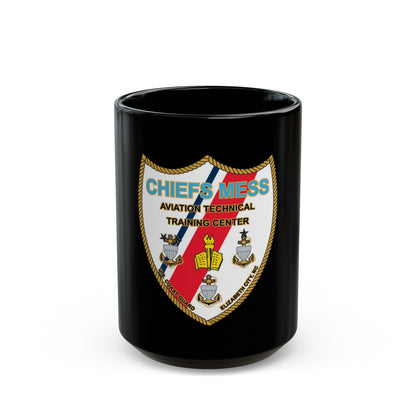 Chiefs Mess ATTC USCGC Elizabeth City NC (U.S. Coast Guard) Black Coffee Mug-15oz-The Sticker Space