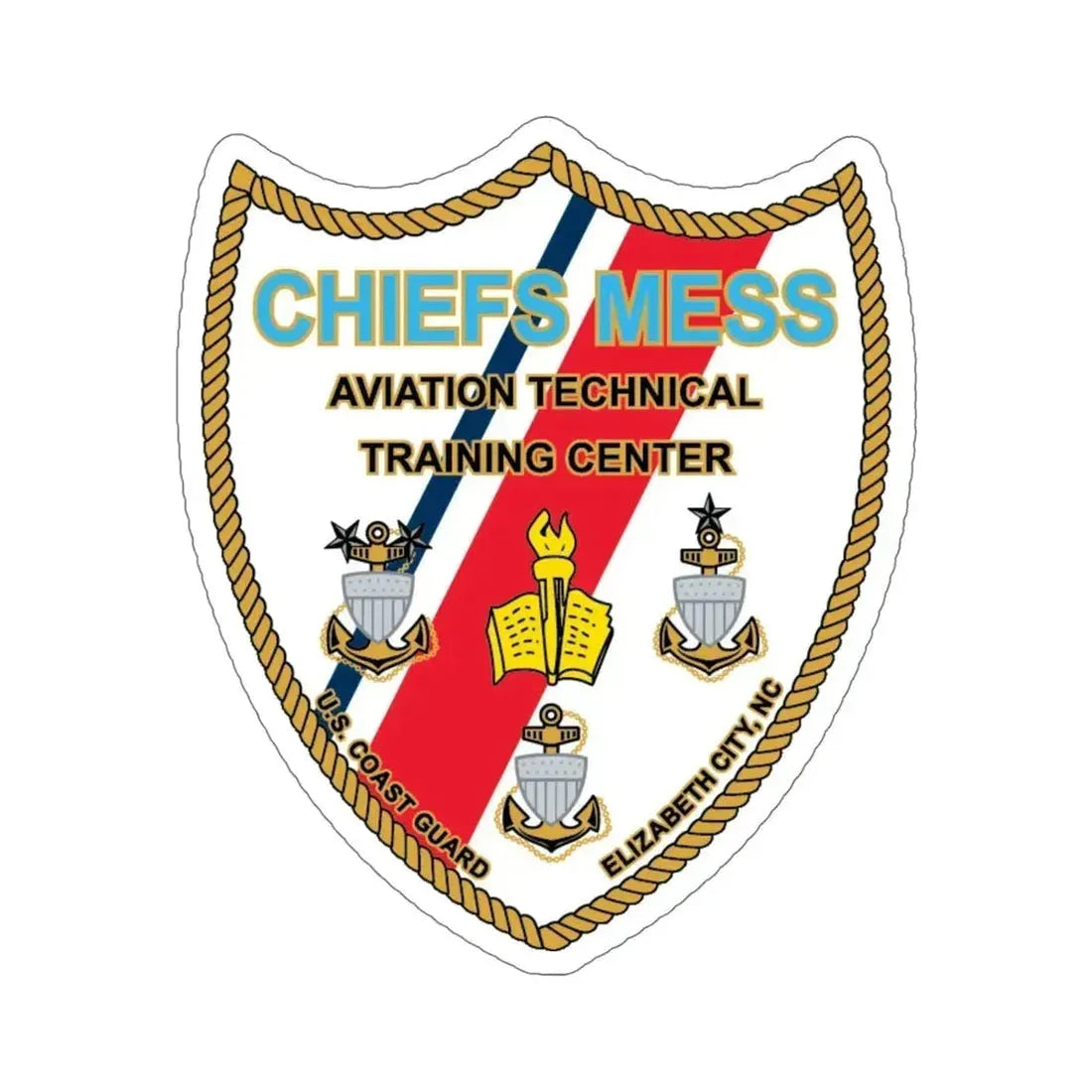 Chiefs Mess ATTC USCGC Elizabeth City NC (U.S. Coast Guard) STICKER Vinyl Die-Cut Decal - The Sticker Space