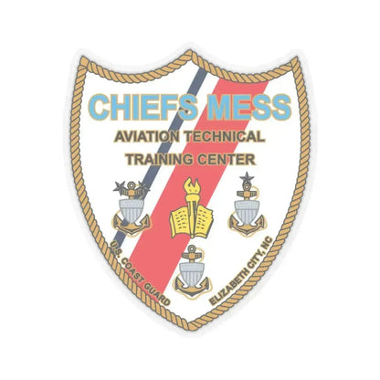 Chiefs Mess ATTC USCGC Elizabeth City NC (U.S. Coast Guard) STICKER Vinyl Kiss-Cut Decal 6 Inch Transparent - The Sticker Space