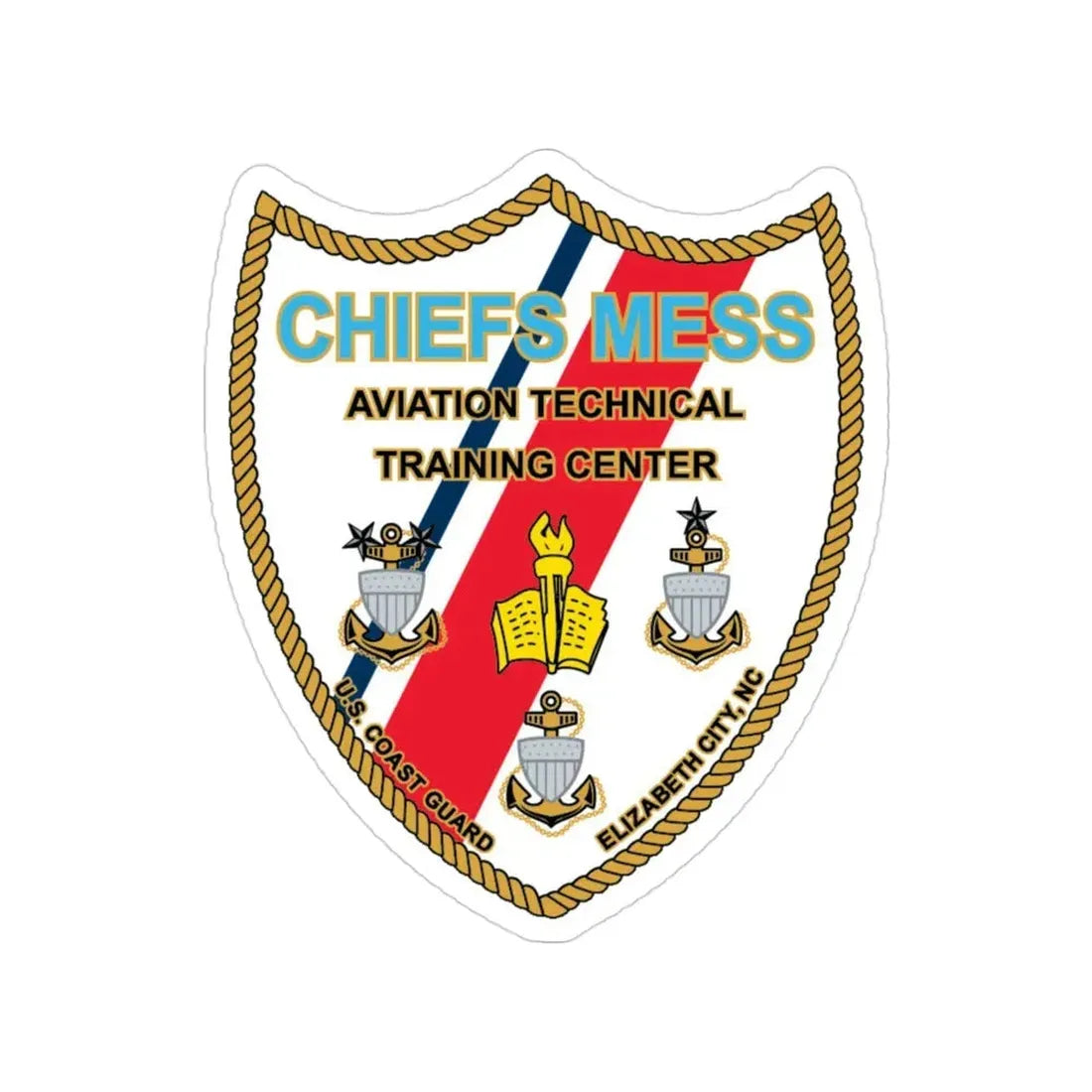 Chiefs Mess ATTC USCGC Elizabeth City NC (U.S. Coast Guard) Transparent STICKER Die-Cut Vinyl Decal 3 Inch - The Sticker Space