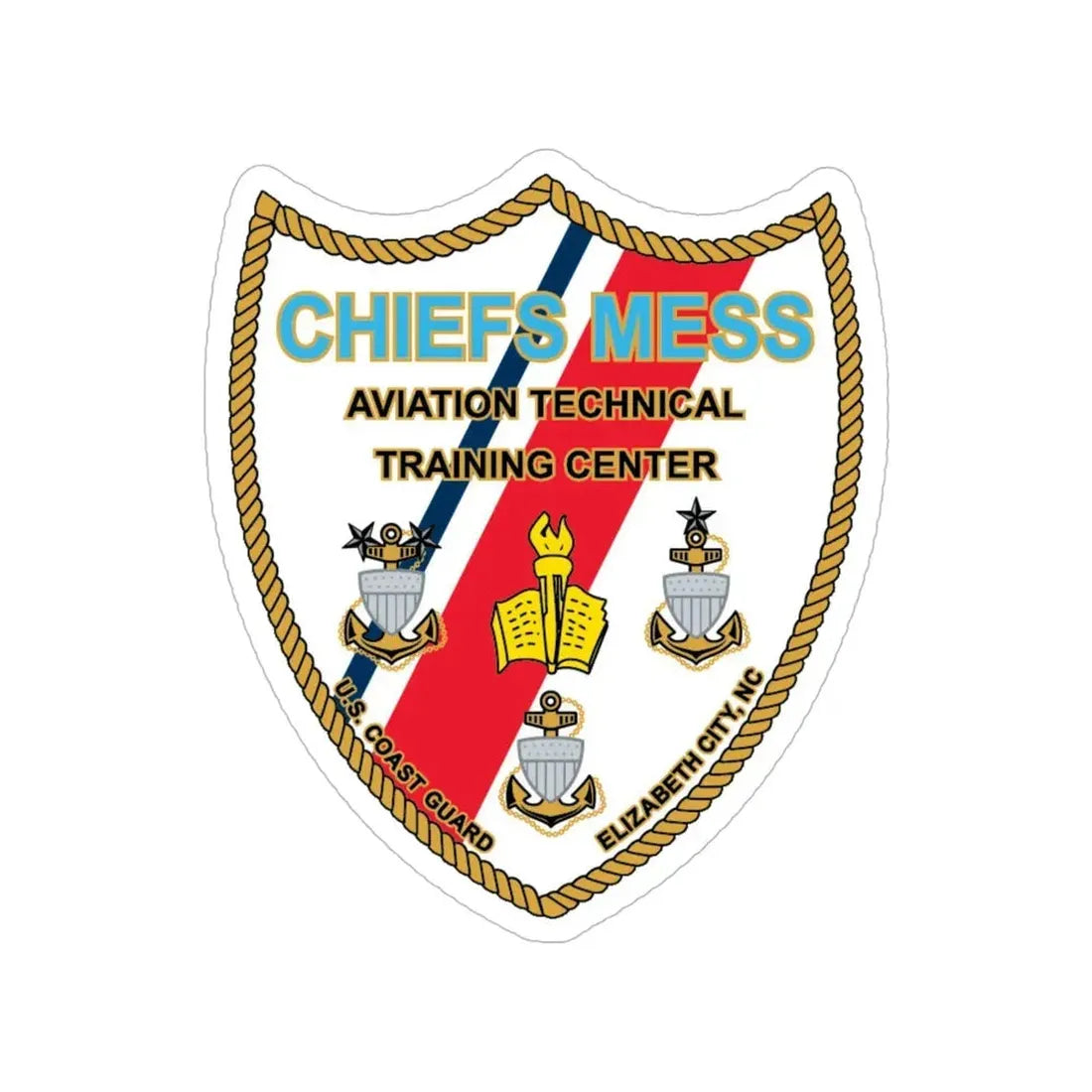 Chiefs Mess ATTC USCGC Elizabeth City NC (U.S. Coast Guard) Transparent STICKER Die-Cut Vinyl Decal 6 Inch - The Sticker Space