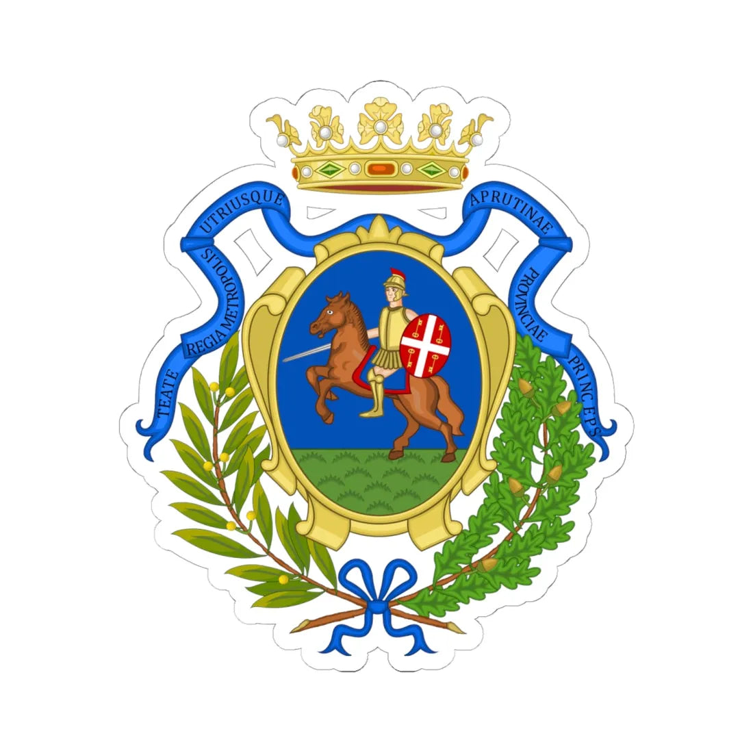 Chieti-Stemma (Italy) (Coat of Arms) STICKER Vinyl Kiss-Cut Decal 6 Inch White - The Sticker Space