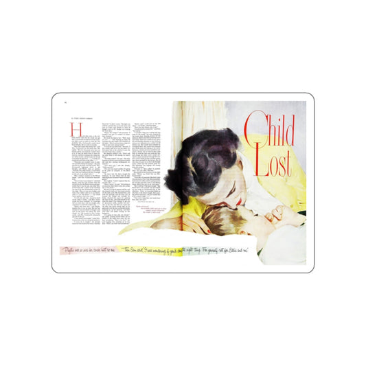 Child Lost, Ladies' Home Journal, June 1958 (Magazine Illustration) STICKER Vinyl Die-Cut Decal-White-The Sticker Space