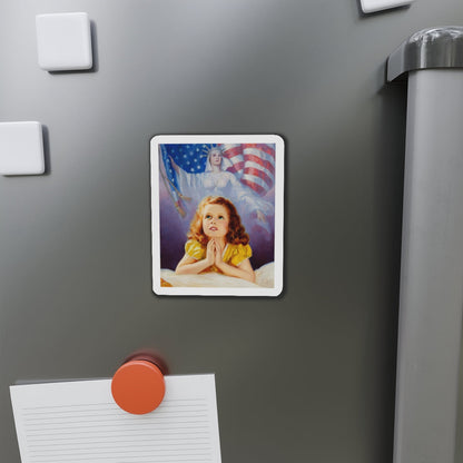 Child Praying, calendar illustration (Magazine Illustration) Refrigerator Magnet-The Sticker Space