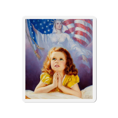 Child Praying, calendar illustration (Magazine Illustration) Refrigerator Magnet-2" x 2"-The Sticker Space