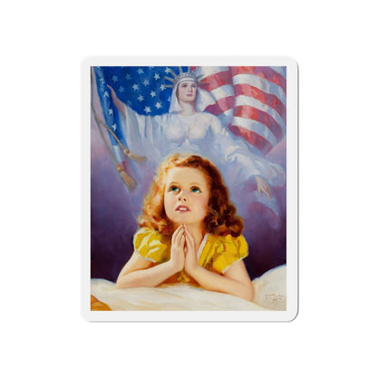 Child Praying, calendar illustration (Magazine Illustration) Refrigerator Magnet-5" x 5"-The Sticker Space