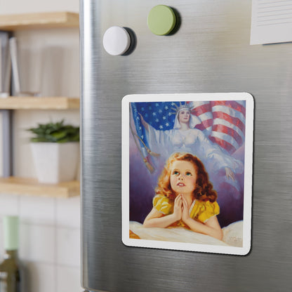 Child Praying, calendar illustration (Magazine Illustration) Refrigerator Magnet-The Sticker Space