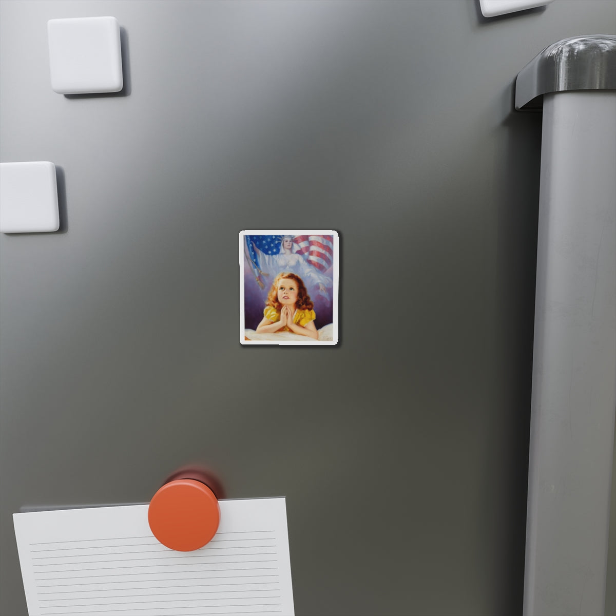 Child Praying, calendar illustration (Magazine Illustration) Refrigerator Magnet-The Sticker Space