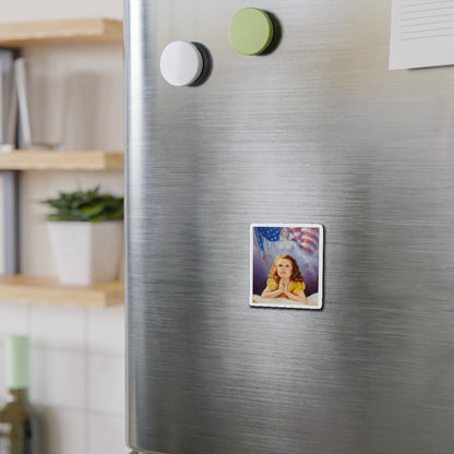 Child Praying, calendar illustration (Magazine Illustration) Refrigerator Magnet-The Sticker Space