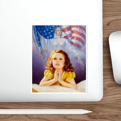 Child Praying, calendar illustration (Magazine Illustration) STICKER Vinyl Die-Cut Decal-The Sticker Space