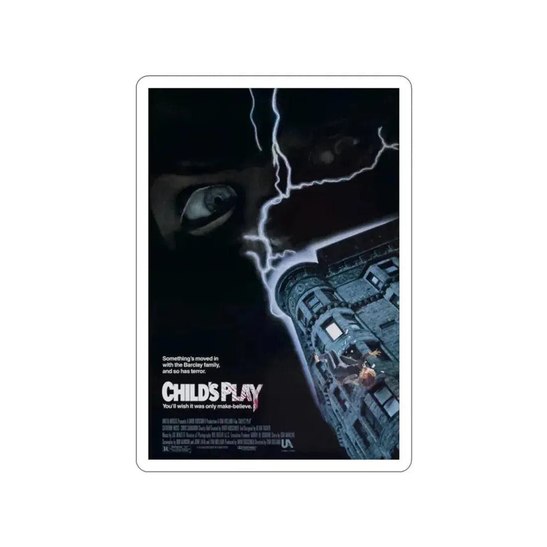 CHILD'S PLAY 1988 Movie Poster STICKER Vinyl Die-Cut Decal 2 Inch - The Sticker Space