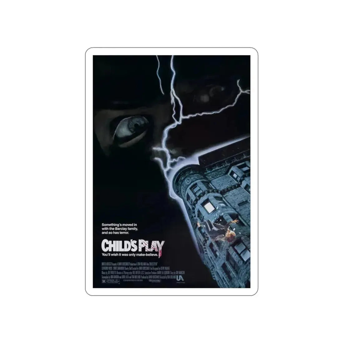 CHILD'S PLAY 1988 Movie Poster STICKER Vinyl Die-Cut Decal 3 Inch - The Sticker Space
