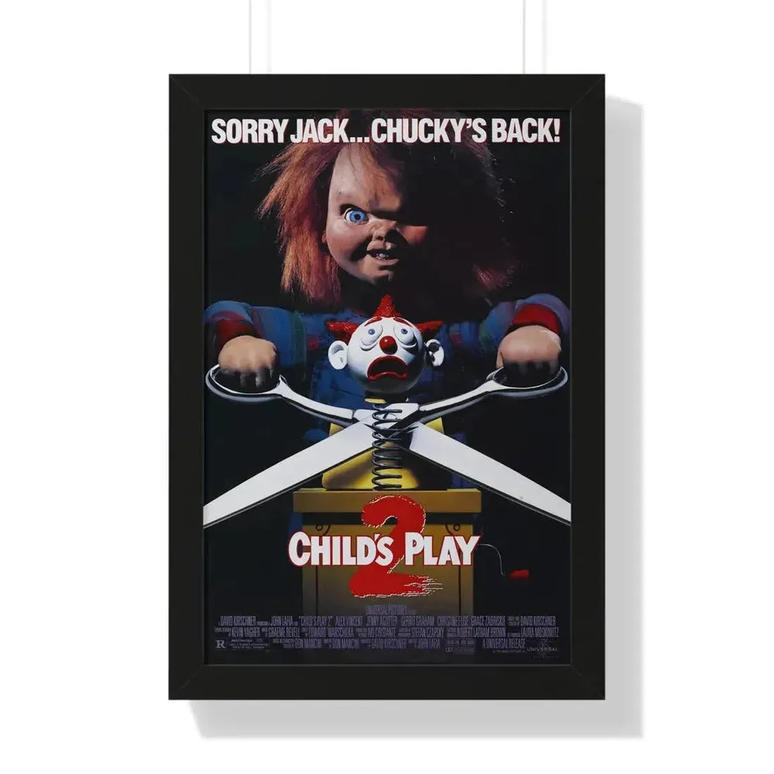 CHILD'S PLAY 2 1990 - Framed Movie Poster 16″ x 24″ Black - The Sticker Space