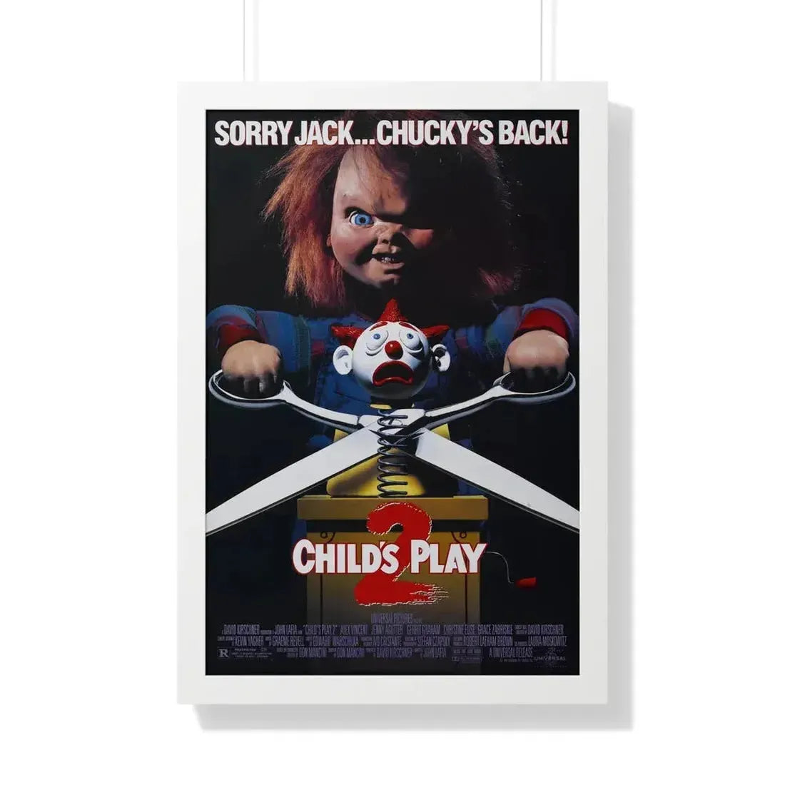 CHILD'S PLAY 2 1990 - Framed Movie Poster 20" x 30" White - The Sticker Space