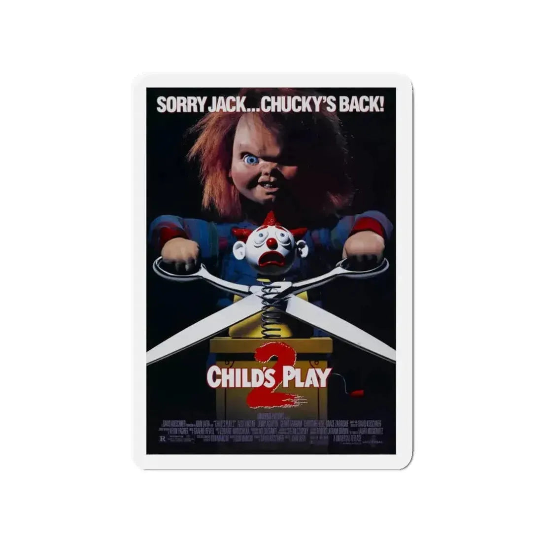 CHILD'S PLAY 2 1990 Movie Poster - Refrigerator Magnet - The Sticker Space