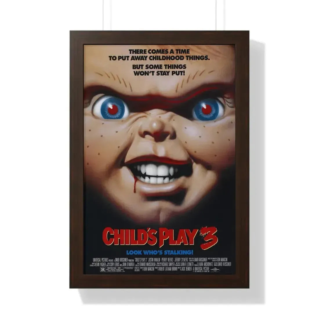 CHILD'S PLAY 3 1991 - Framed Movie Poster 16″ x 24″ Walnut - The Sticker Space