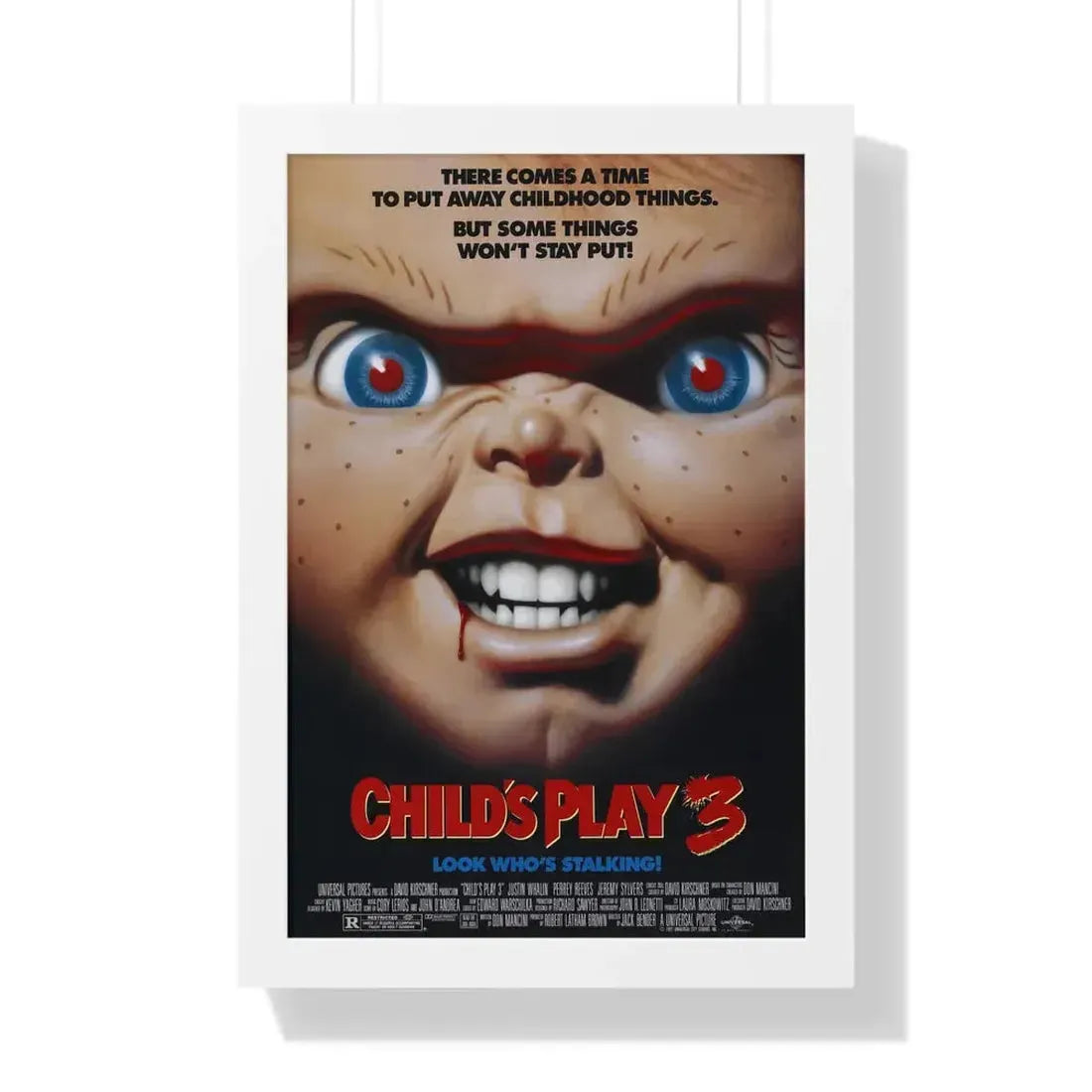 CHILD'S PLAY 3 1991 - Framed Movie Poster 16″ x 24″ White - The Sticker Space