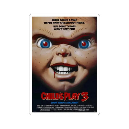 CHILD'S PLAY 3 1991 Movie Poster - STICKER Vinyl Kiss-Cut Decal 6 Inch White - The Sticker Space