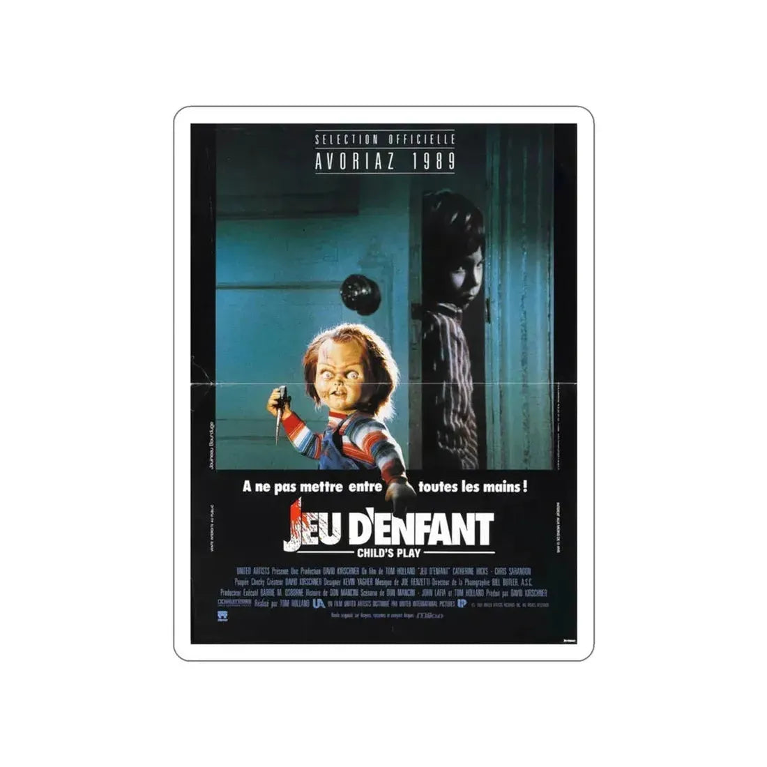 CHILD'S PLAY (FOREIGN) 1988 Movie Poster STICKER Vinyl Die-Cut Decal 3 Inch - The Sticker Space