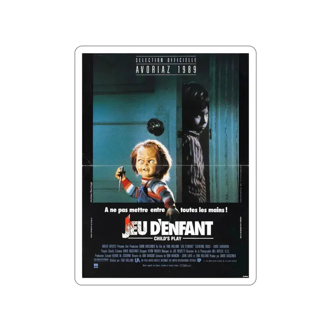 CHILD'S PLAY (FOREIGN) 1988 Movie Poster STICKER Vinyl Die-Cut Decal 5 Inch - The Sticker Space