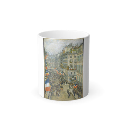 Childe Hassam (1859-1935) July Fourteenth, Rue Daunou, 1910 - Oil on Canvas 1910 - Color Changing Mug 11oz-11oz-The Sticker Space