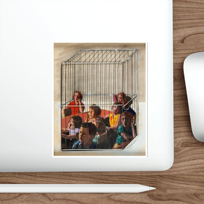 Children in a Cage (Magazine Illustration) STICKER Vinyl Die-Cut Decal-The Sticker Space