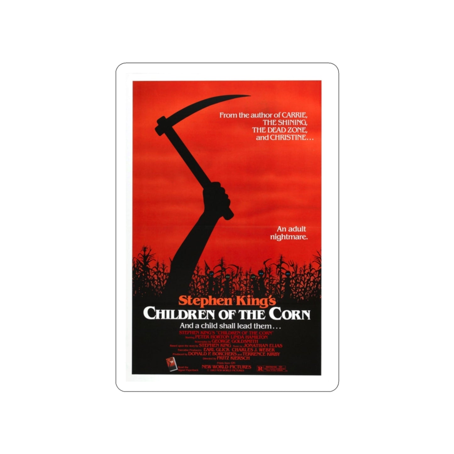 CHILDREN OF THE CORN 1984 Movie Poster STICKER Vinyl Die-Cut Decal-2 Inch-The Sticker Space