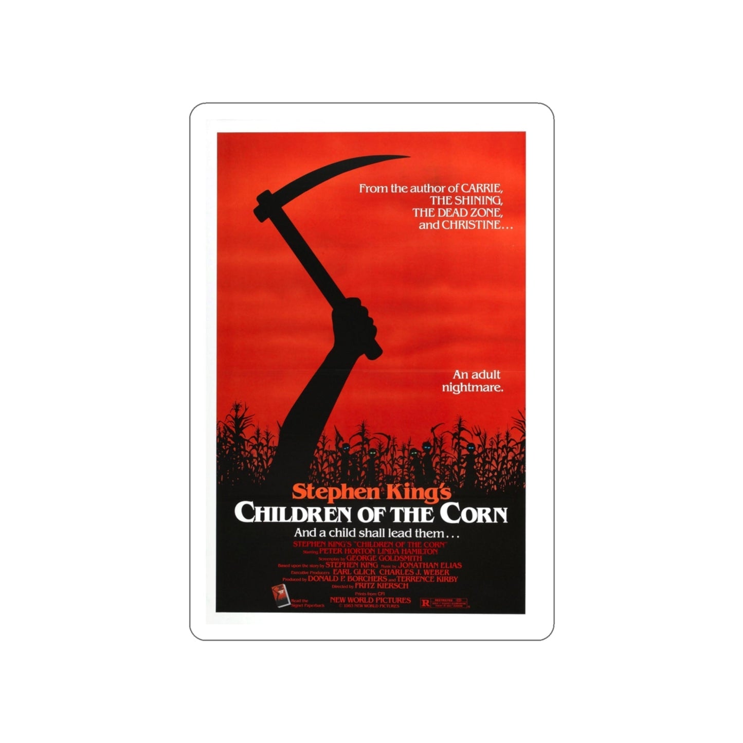 CHILDREN OF THE CORN 1984 Movie Poster STICKER Vinyl Die-Cut Decal-3 Inch-The Sticker Space