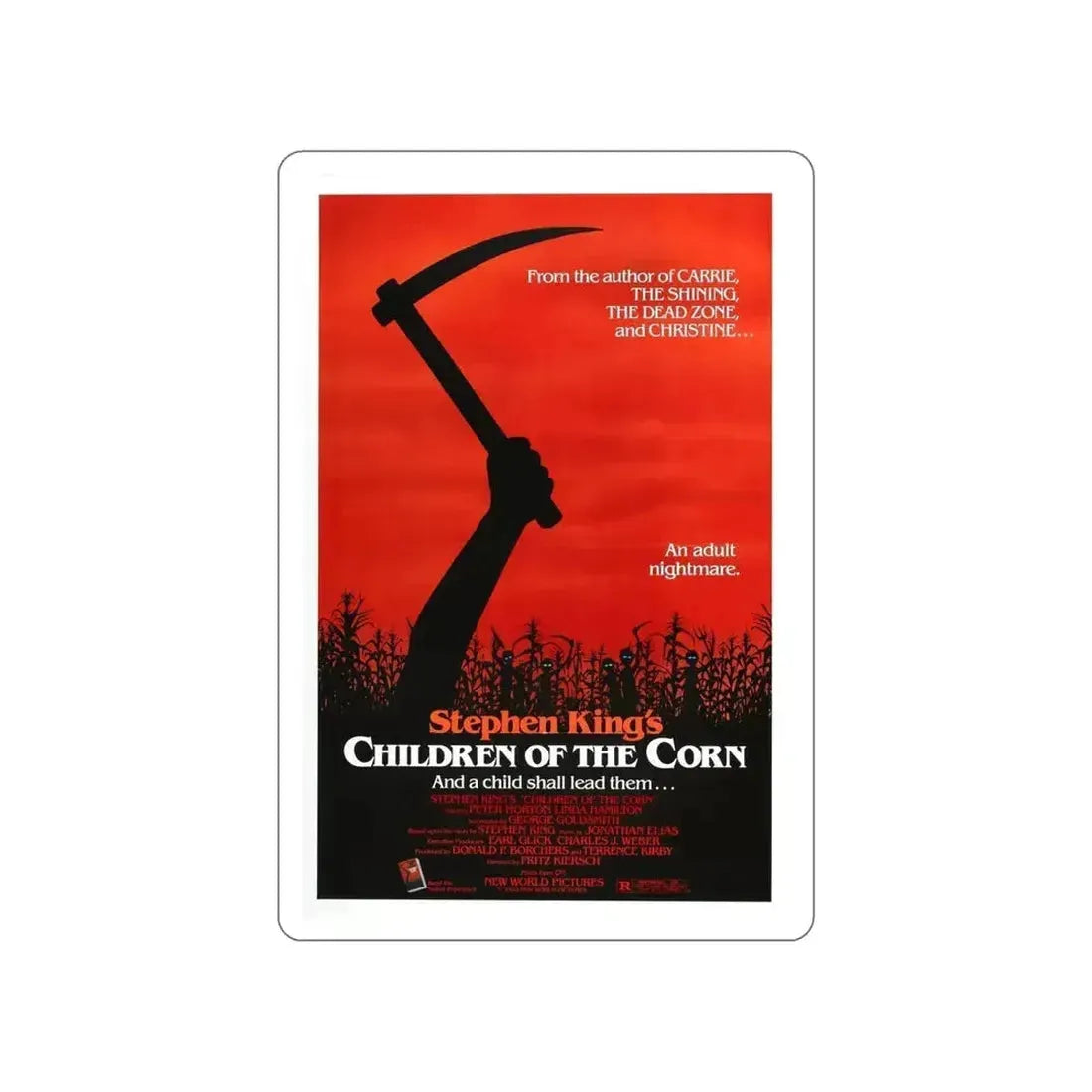 CHILDREN OF THE CORN 1984 Movie Poster STICKER Vinyl Die-Cut Decal 5 Inch - The Sticker Space