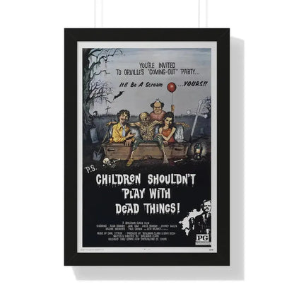 CHILDREN SHOULDN'T PLAY WITH DEAD THINGS 1972 - Framed Movie Poster 16″ x 24″ Black - The Sticker Space