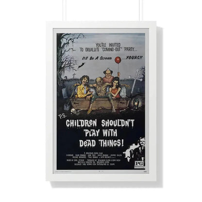 CHILDREN SHOULDN'T PLAY WITH DEAD THINGS 1972 - Framed Movie Poster 20" x 30" White - The Sticker Space