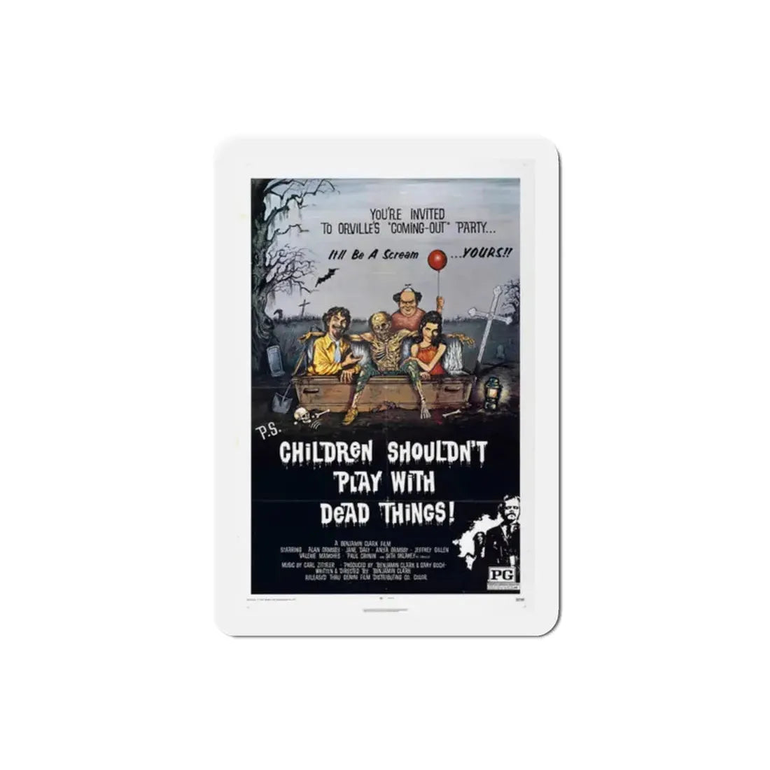 Children Shouldn't Play with Dead Things 1972 Movie Poster Refrigerator Magnet 2 Inch - The Sticker Space