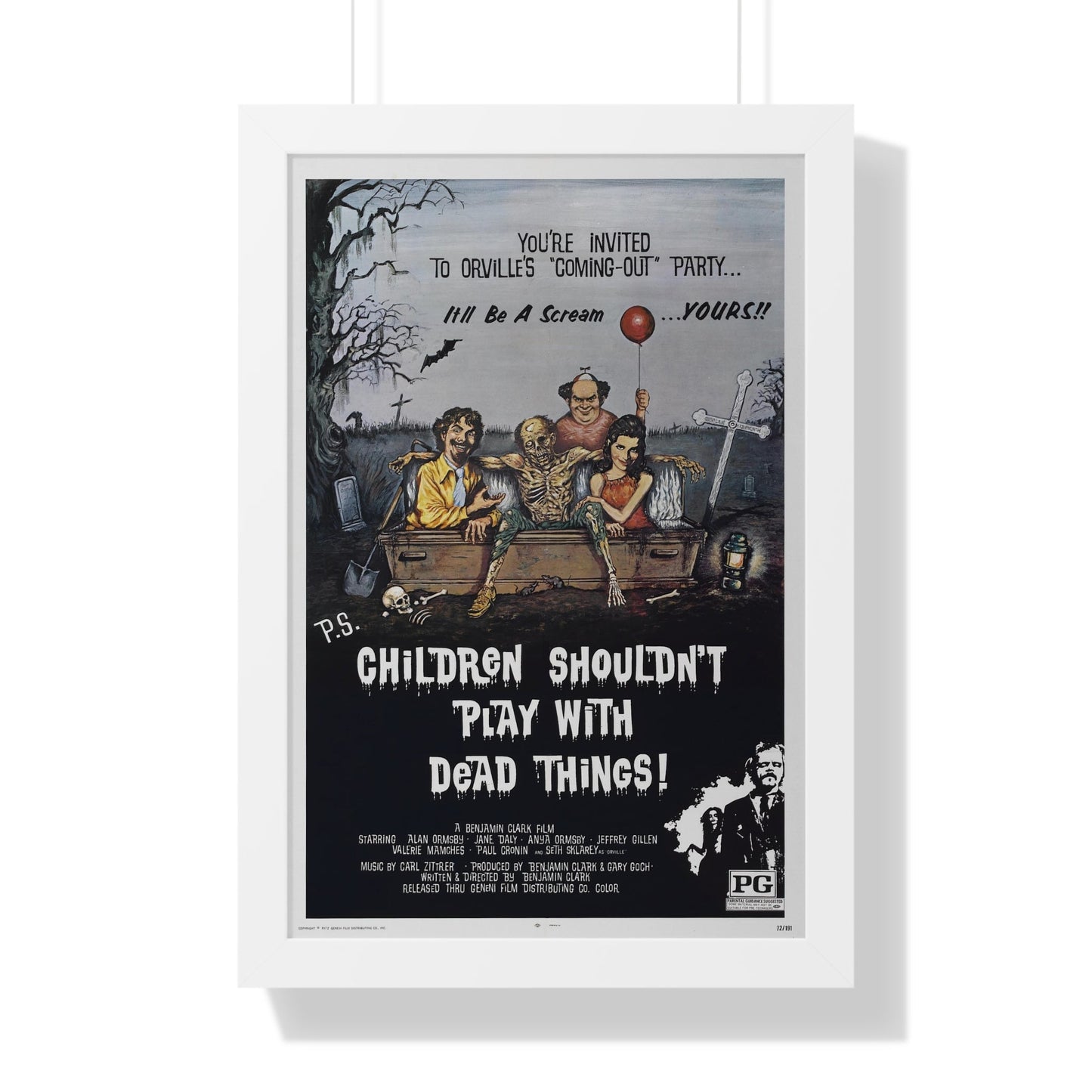 CHILDREN SHOULDN'T PLAY WITH DEAD THINGS 1972 - Framed Movie Poster-16″ x 24″-The Sticker Space