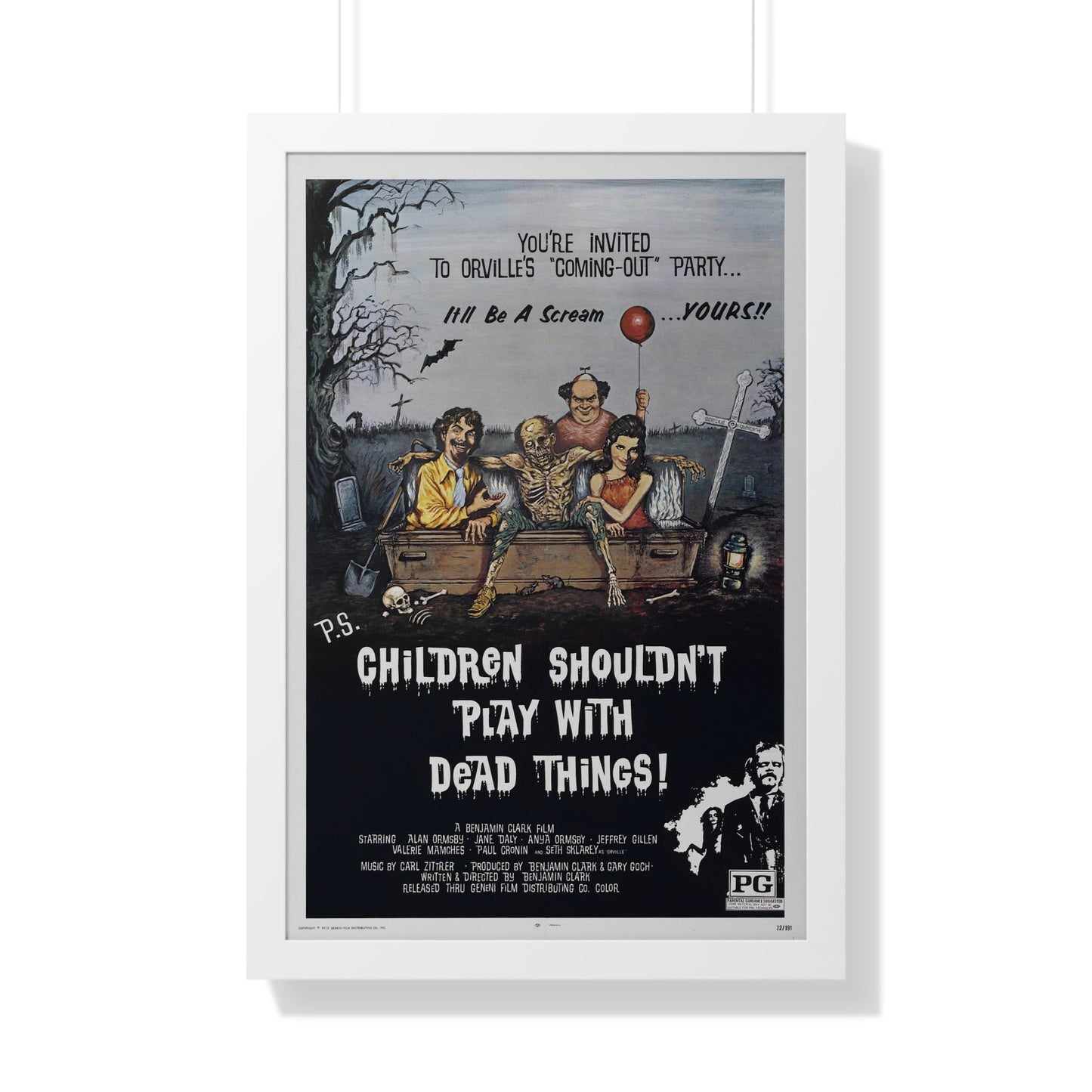 CHILDREN SHOULDN'T PLAY WITH DEAD THINGS 1972 - Framed Movie Poster-20" x 30"-The Sticker Space